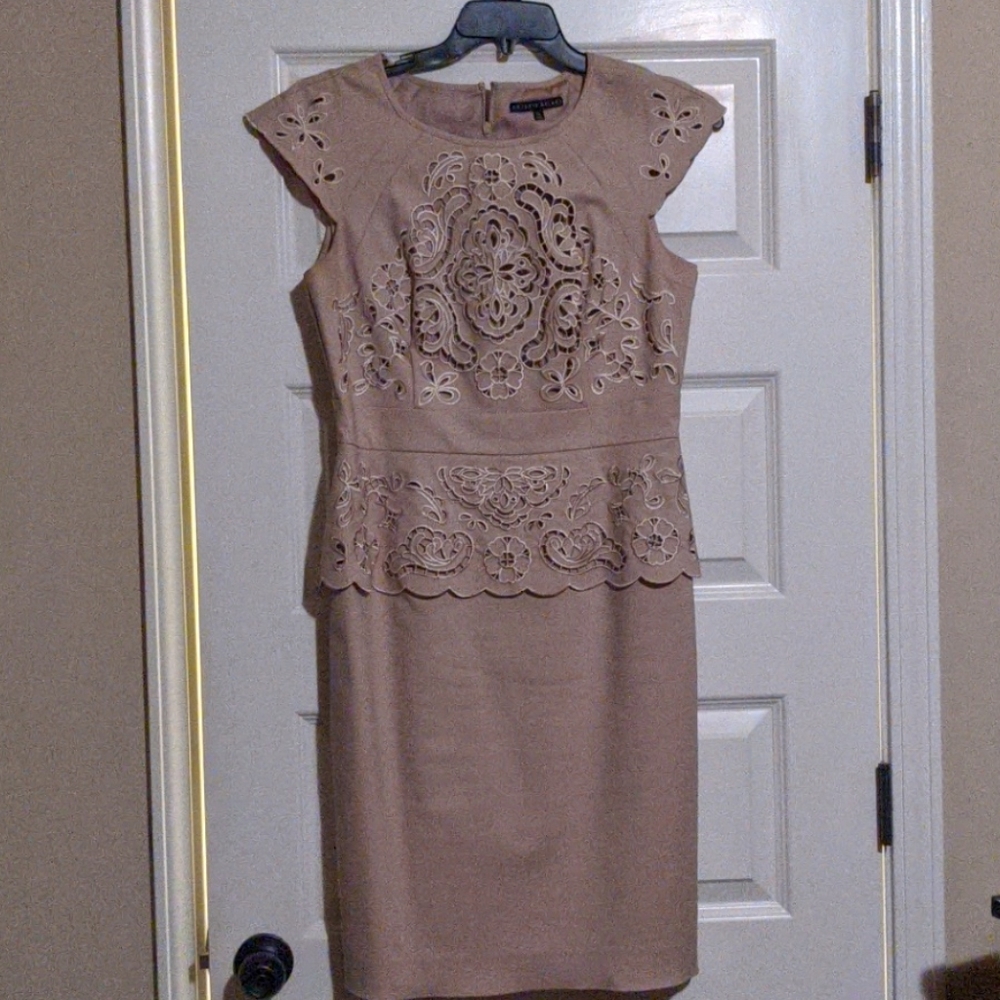 Antonio Melani Tan Peplum dress